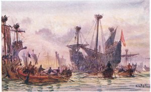 Ricardo I en acción con el barco sarraceno, 1915
